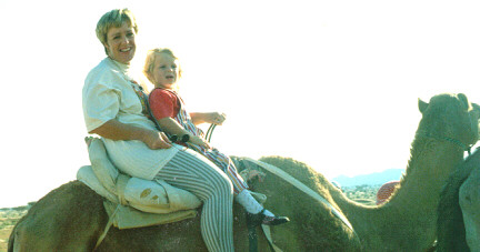 On a camel at Fossil Valley.